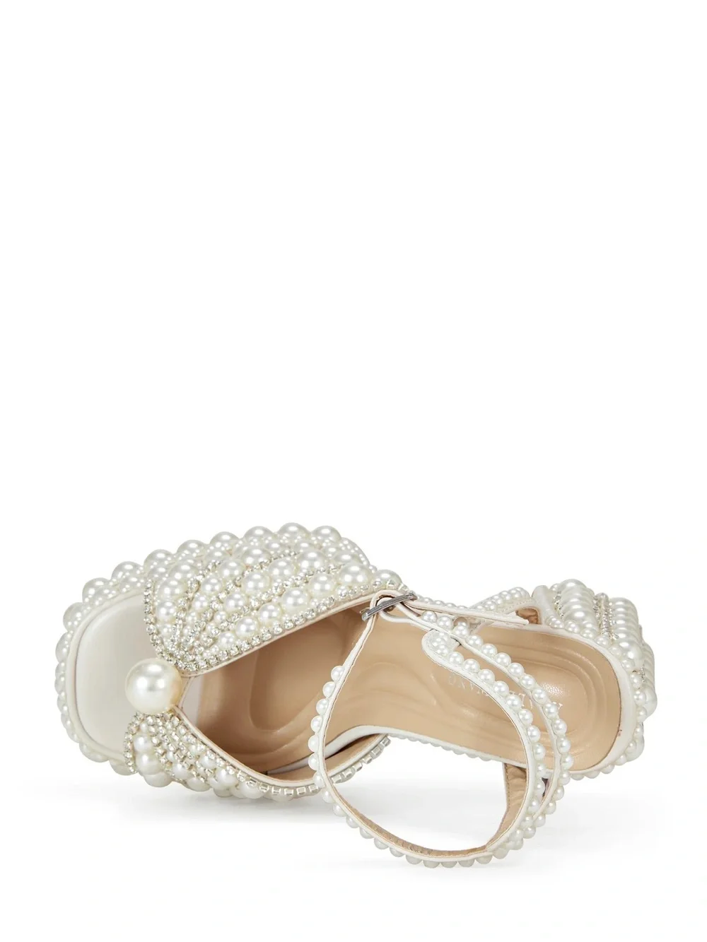 Azalea Wang Astrella-White Platform Heeled Sandal Size 9
